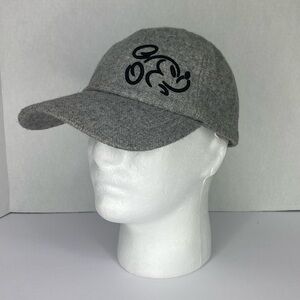 Disney Mickey Mouse Wool Adjustable Strap Back Hat Cap Size Adult Gray